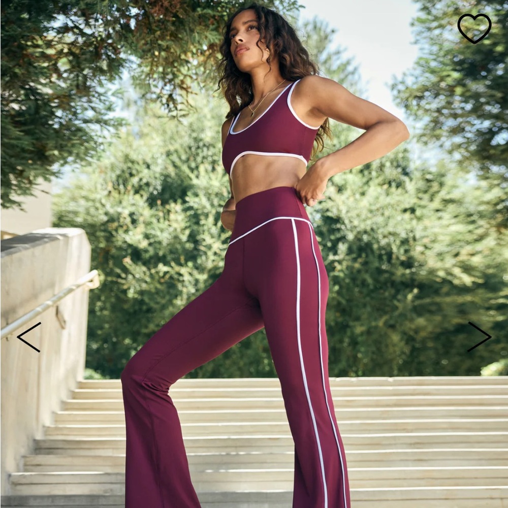 AYDA ZOE Burgundy Flared Pants and Sport Bra